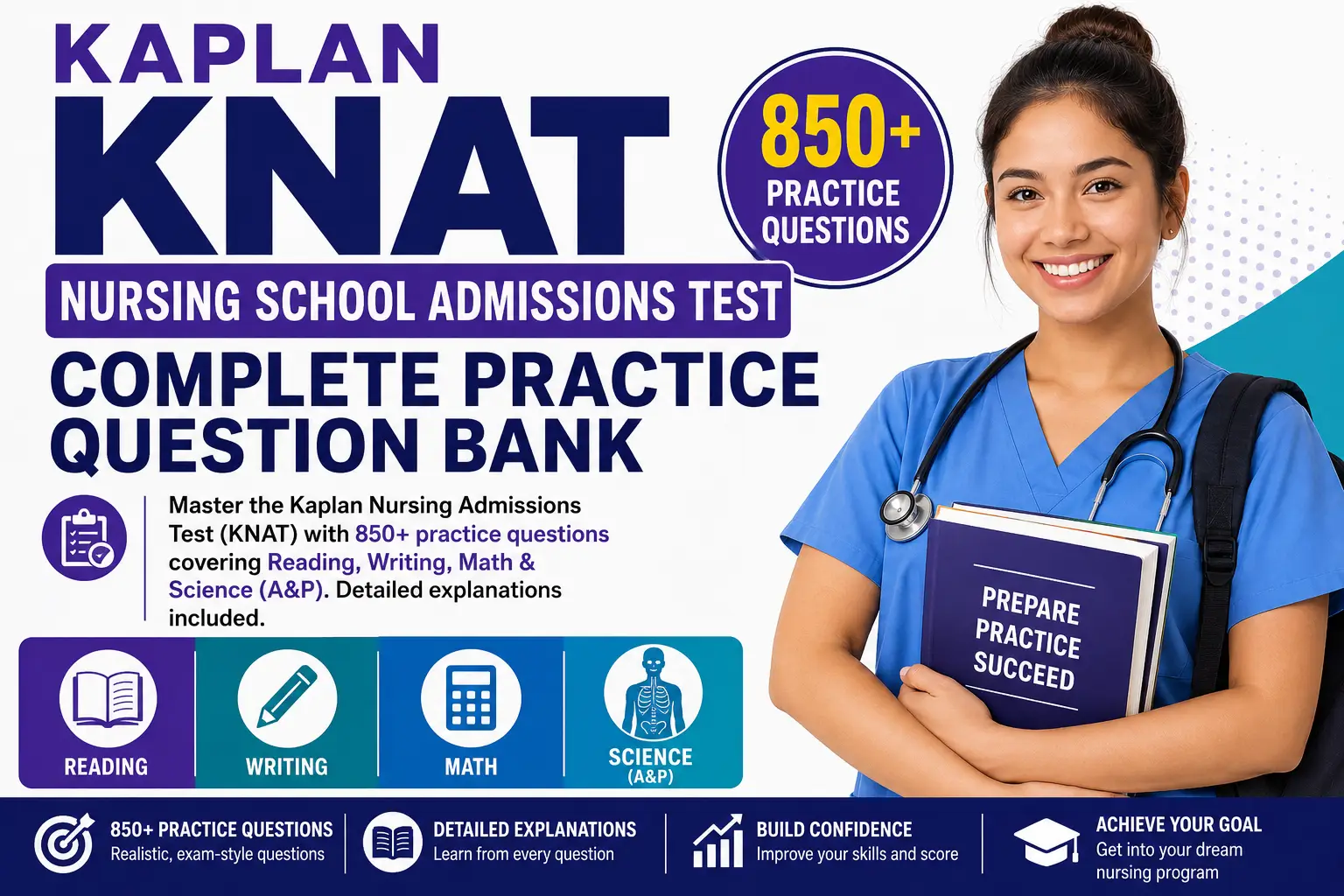 Kaplan Nursing School Admissions Test (KNAT)- Complete Practice Questions and Answers